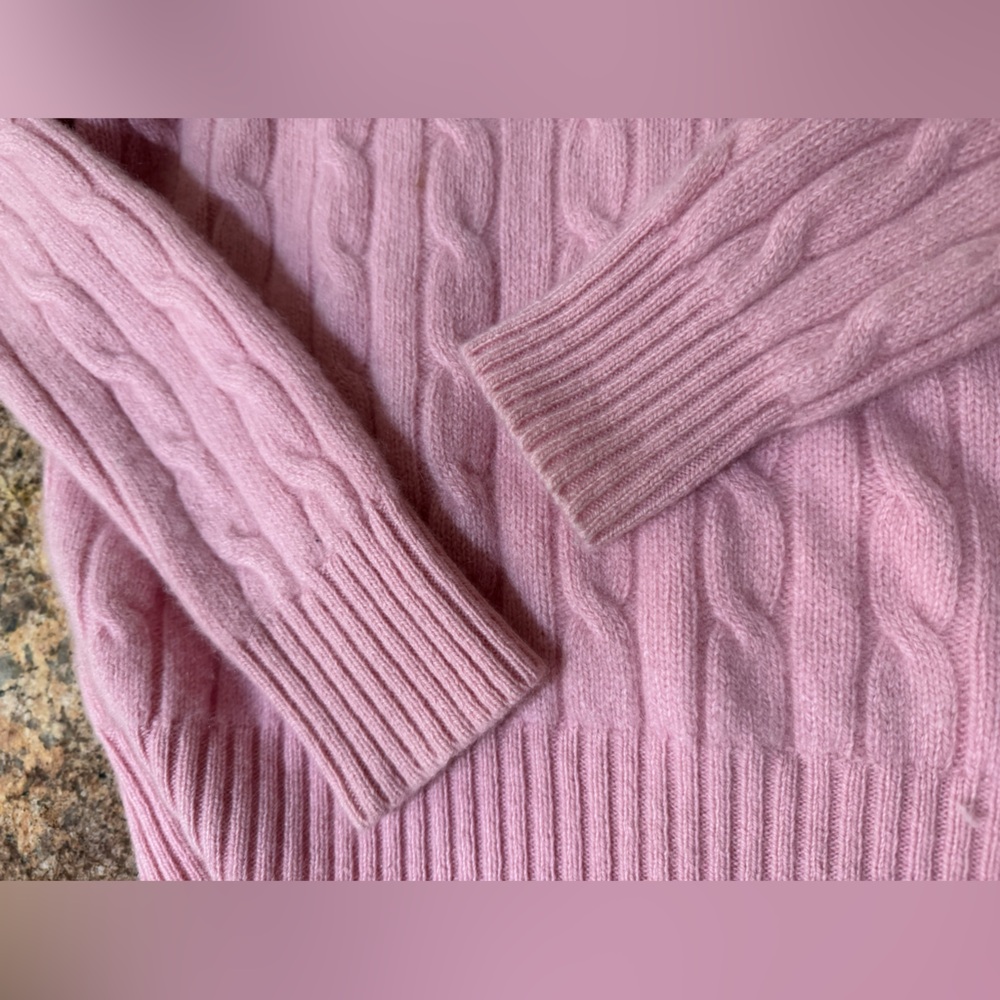 Polo by Ralph Lauren Pink Cable Knit Crewneck Sweater Large - Picture 5 of 10